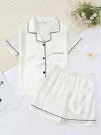 Kids Satin Pajama Set 🖤 – Classic Black Sleepwear (Ages 5–14)