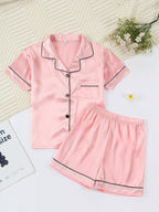 Kids Satin Pajama Set 🖤 – Classic Black Sleepwear (Ages 5–14)