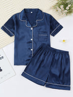Kids Satin Pajama Set 🖤 – Classic Black Sleepwear (Ages 5–14)